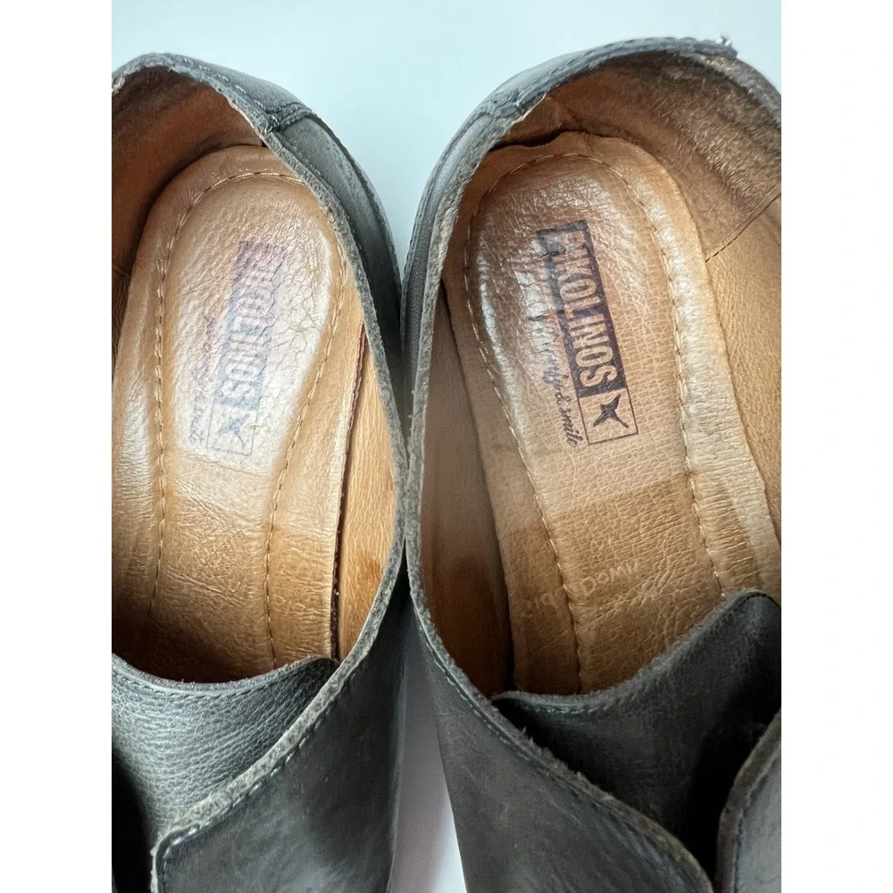 Pikolinos Santorini Leather Women's Shoes SZ 41  (10-10.5) Loafer Grey  Oxford